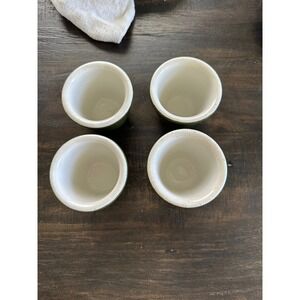 Vintage Hall China Olive Green Ramekin Custard Cups Set of 4 Made in USA guc